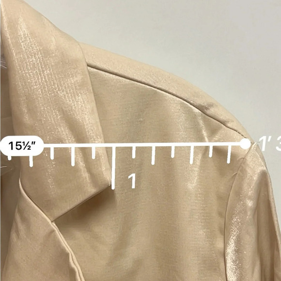 NWT Nasty Gal Glass Fabric Oversized Suit Blazer in Ivory size 4 - Picture 11 of 14